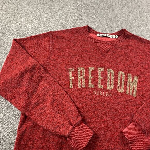 Iron And Resin Sweater Adult Extra Large Red Long Sleeve Casual Moto Men's - Picture 2 of 13